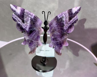 Amethyst Baby Butterfly Wings Crystal Wings on Stand