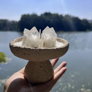 クリアクォーツクリスタル盆栽キャンドルホルダーテーブルウェアウェディングデコレーションパイナップルクラスターキャンドル用サンドワックス（付属）