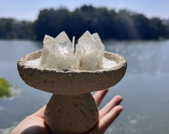 Clear Quartz Crystal Bonsai Candle Holder Table Wear Wedding decor Pineapple Cluster for Candle Sand Wax (also Included)