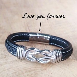 Avó e neto para sempre ligados juntos pulseira de couro trançado, pulseira masculina, presente de formatura, presente de aniversário e natal para ele