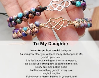 Imperial Jasper Heart Bracelet: Daughter/Granddaughter Gift