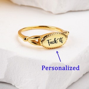 F*ck It Ring, Let Them Ring, gepersonaliseerde gegraveerde ring, Be Kind-ring, inspirerende ring, verjaardagscadeau, cadeau beste vriend, kerstcadeau