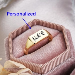 Gepersonaliseerde Let Them Ring, F*ck It Ring, aangepaste gegraveerde ring, inspirerende ring, verjaardagscadeau, cadeau beste vriend, kerstcadeau voor haar