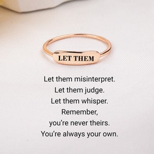 Tiny F*ck It Ring, Let Them Ring, gepersonaliseerde aangepaste ring, Be Kind-ring vrouwen, inspirerende vriendschapsring, verjaardagscadeau, kerstcadeau