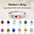 Personalized 1-6 Birthstones XOXO Ring, Mama's Ring, 925 Sterling Silver Ring, Mom Birthday Gift, Mothers Day Gift, Christmas Gift for Her