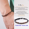 To My Son, I Love You Morse Code Bracelet, Secret Message Bracelet, Gemstone Beaded Bracelet, Birthday Gift, Graduation Gift, Christmas Gift