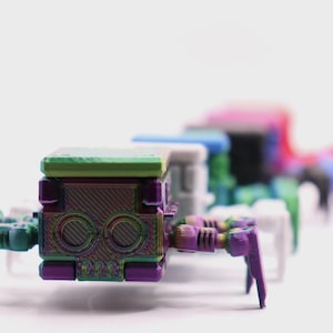 Transforming Little Cube Guy Gadget 3D printed Mechanical Desk Toy Fidget Gift image 13