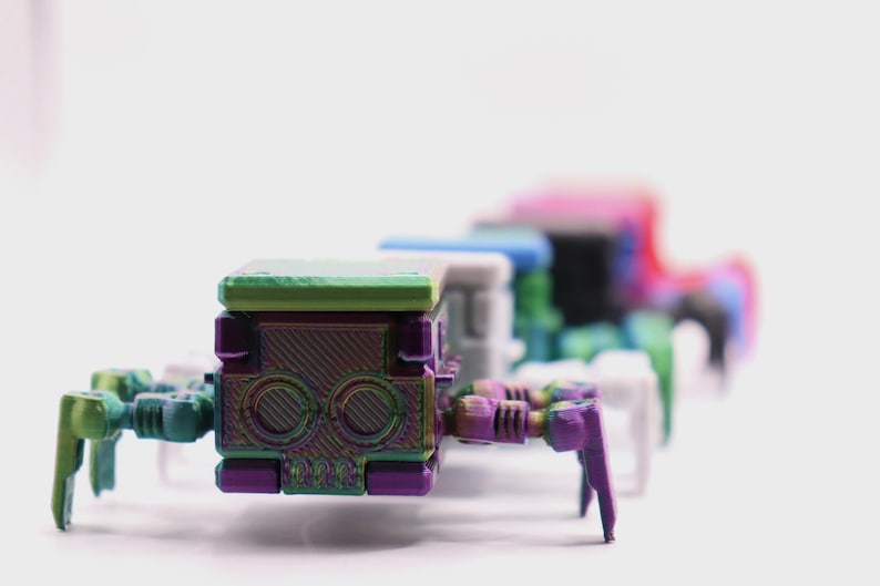Transforming Little Cube Guy Gadget 3D printed Mechanical Desk Toy Fidget Gift image 13