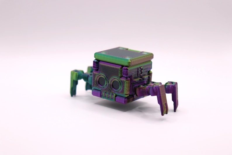 Transforming Little Cube Guy Gadget 3D printed Mechanical Desk Toy Fidget Gift image 2