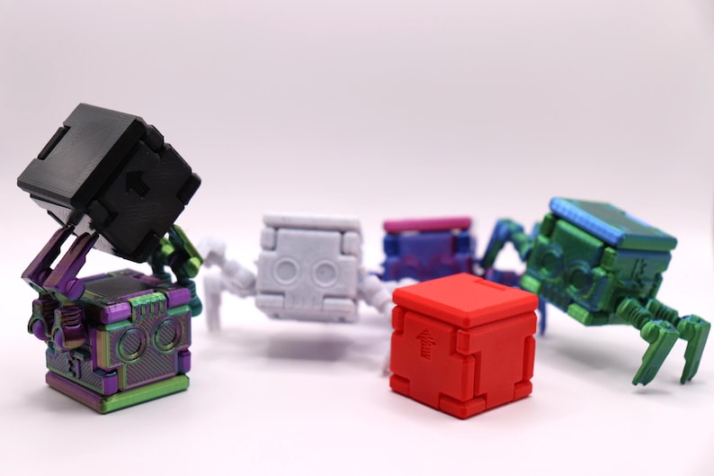 Transforming Little Cube Guy Gadget 3D printed Mechanical Desk Toy Fidget Gift image 10