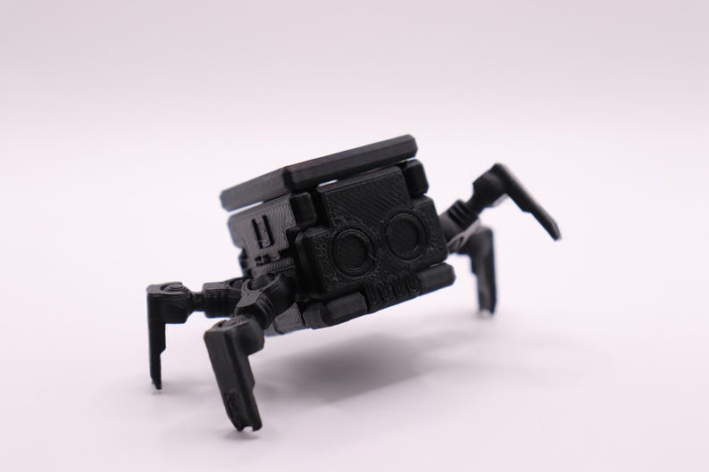Transforming Little Cube Guy Gadget 3D printed Mechanical Desk Toy Fidget Gift Black