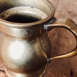 Authentic, c.1800&#39;s, Antique, Solid Brass, One-Quart, Beer Stein, Beer, Mug, Authenticity Markings, Handmade, Pub Mug, Oktoberfest Mug