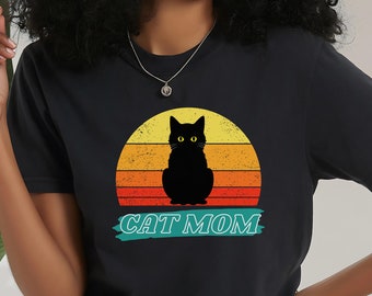 T-shirt Kat, catlover, cat mom, printed t-shirt, zwarte kat