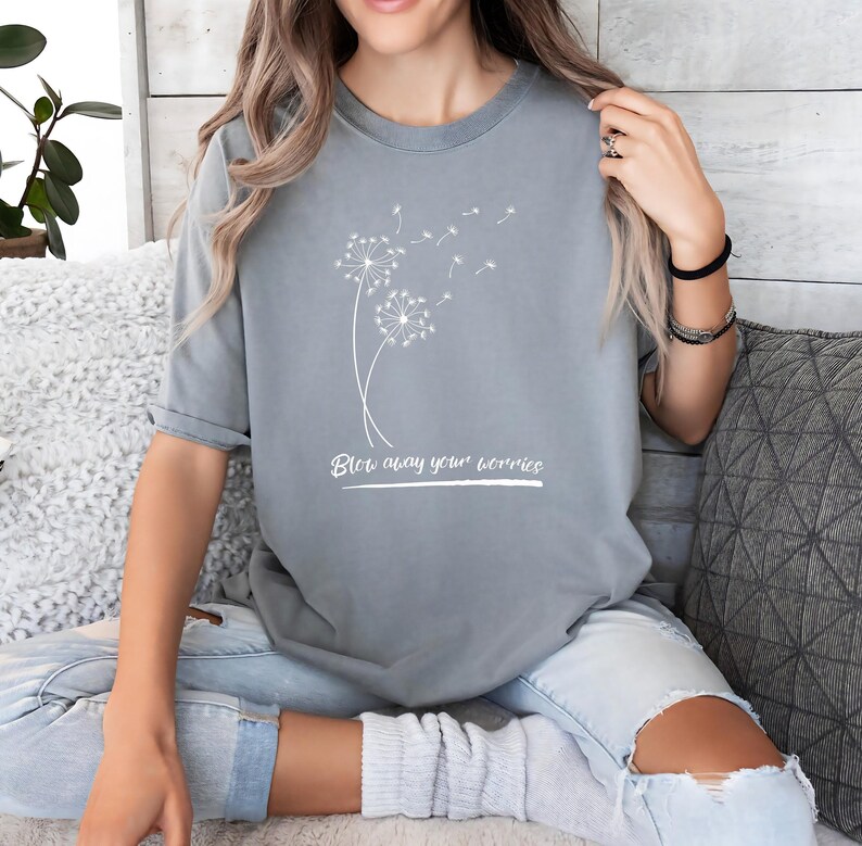 Bloem t-shirt, shirt quote, paardenbloem t-shirt afbeelding 1