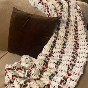 Christmas blanket, Crochet Christmas throw blanket, Christmas decor, Handmade blanket, Gift for her, Crochet throw blanket
