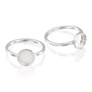 4MM Round Breast Milk Keepsake Resin Cup Ring Settings,18k Gold Plated Ring Bezel, Solid Back DIY Ring for resin Filling memorial Jewelry