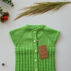 Handknit Baby Vest, Soft Wool, one of a kind image 1