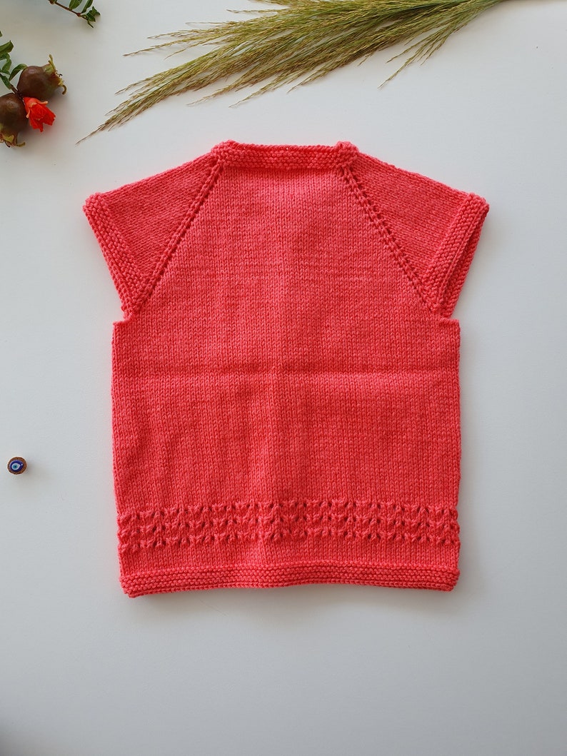 Handknit Baby Vest, Soft Wool, one of a kind image 6