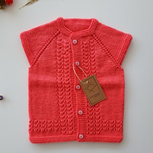 Handknit Baby Vest, Soft Wool, one of a kind image 5
