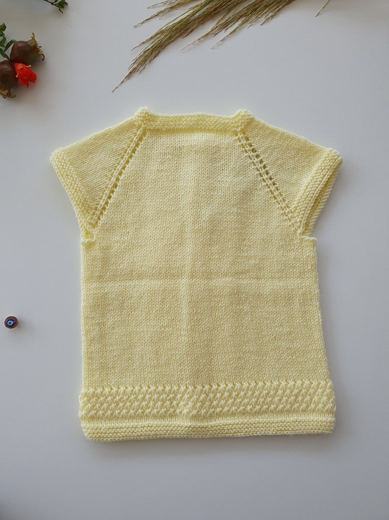 Handknit Baby Vest, Soft Wool, one of a kind image 4