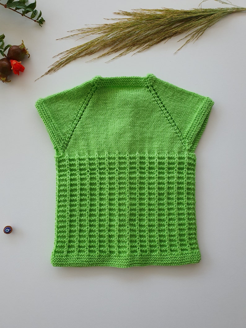 Handknit Baby Vest, Soft Wool, one of a kind image 2