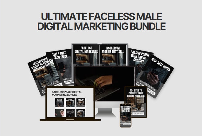 Ultimate Faceless Male Digital Marketing Bundle - With MRR & PLR - Etsy