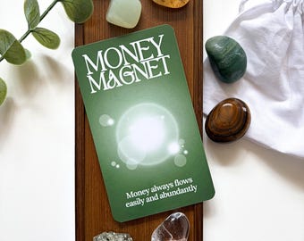 Money Magnet Crystals for Wealth and Abundance, Beginner Manifestation Crystal Set with Citrine, Pyrite, & Serpentine, Guide and Cotton Bag