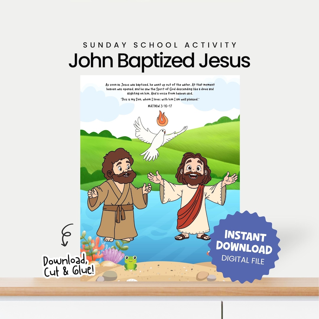 Baptism of Jesus Printable Craft | Sunday School Activity | Matthew 3: ...