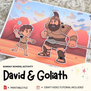 David and Goliath Bible Craft Printable | Sunday School Activity for Kids