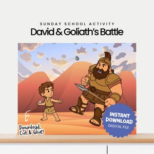 David and Goliath Bible Craft Printable | Sunday School Activity for Kids