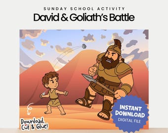 David and Goliath Bible Craft Printable | Sunday School Activity for Kids