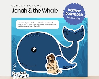 Jonah and the Whale Craft: Printable Sunday School Activity (PDF)