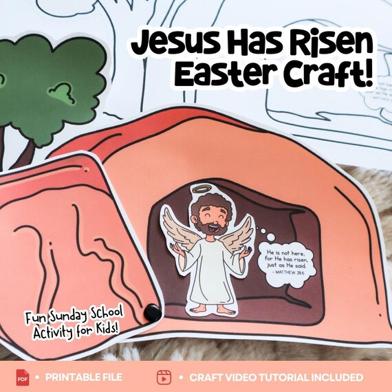Jesus Has Risen Craft | Easter Sunday School Activity | Matthew 28 Bible Craft
