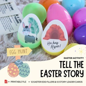 Eiersuche Auferstehung Printable | Ostergeschichtenaktivität für Kinder | Christliches Osterspiel | Sonntagsschule & Homeschool