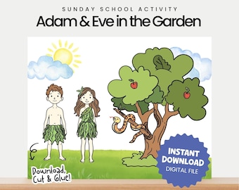 Adam & Eve Printable Craft: Genesis Bible Story Activity (PDF)