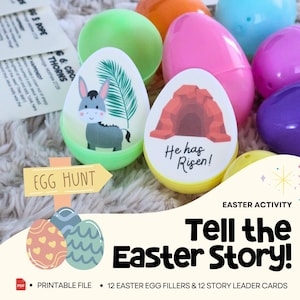 Caça aos Ovos da Ressurreição para Imprimir: Jogo de Histórias Cristãs da Páscoa (PDF)