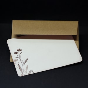 Fleurs sauvages rustiques, jeu de cartes de voeux, jeu de papeterie, cartes postales, cartes plates florales, cartes de correspondance de papeterie, estampées à la main, effet vieilli