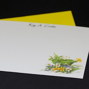 Jonquilles, cartes postales personnalisées, ensemble de 8 cartes de vœux plates