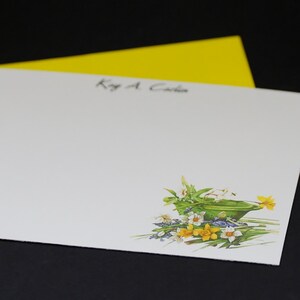 Daffodils, personalized postcards, set of 8 flat greeting cards image 1