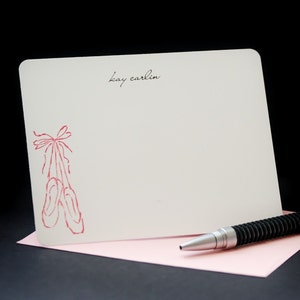 Pink Ballet Slippers, cartes postales personnalisées, ensemble de 8 cartes de vœux plates