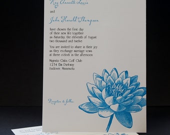 Vintage Floral In Blue, wedding invitation sample set