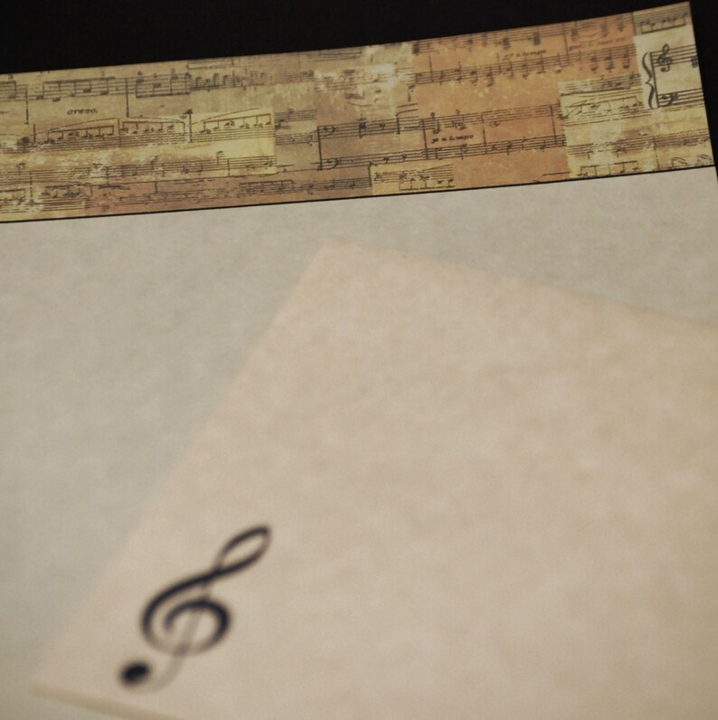 8.5 x 5.5 inches fine stationery set letter writing set snail mail 30 pieces lined or unlined hand written letters Musical Score