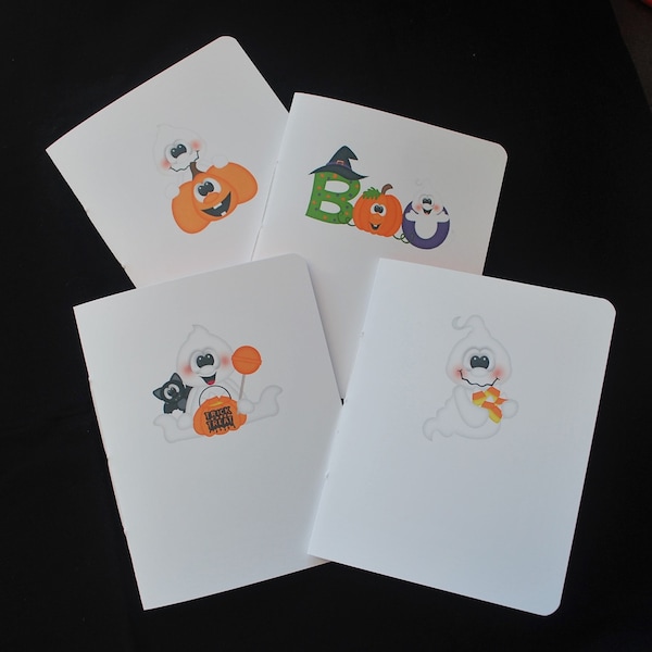 Halloween jotters, set of 4, Halloween themed note pads, jotters, mini journals, mini notebooks, pocket size, to do lists, scratch pads