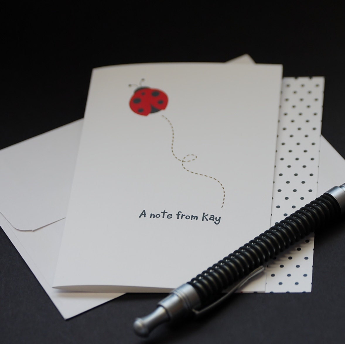 Red Ladybug, Personalized and Custom Note Cards, Set of 6 Greeting ...