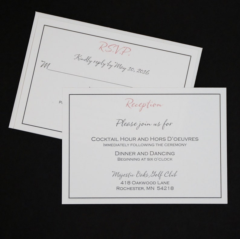 Pink Champagne and Silver Traditional Elegance, pocketfold wedding invitation suite, sample set image 4