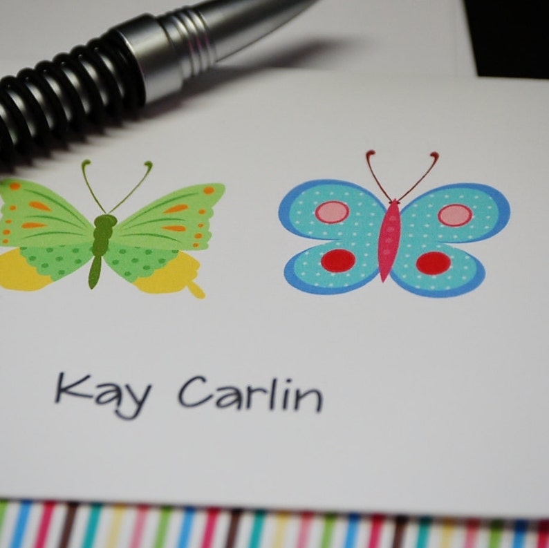 personalized custom note cards set of 6 greeting cards Butterfly Trio
