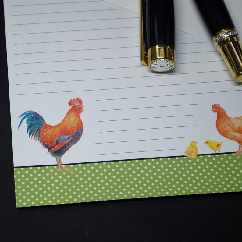 Chickens Stationery Set Letter Writing Hand Written | Etsy