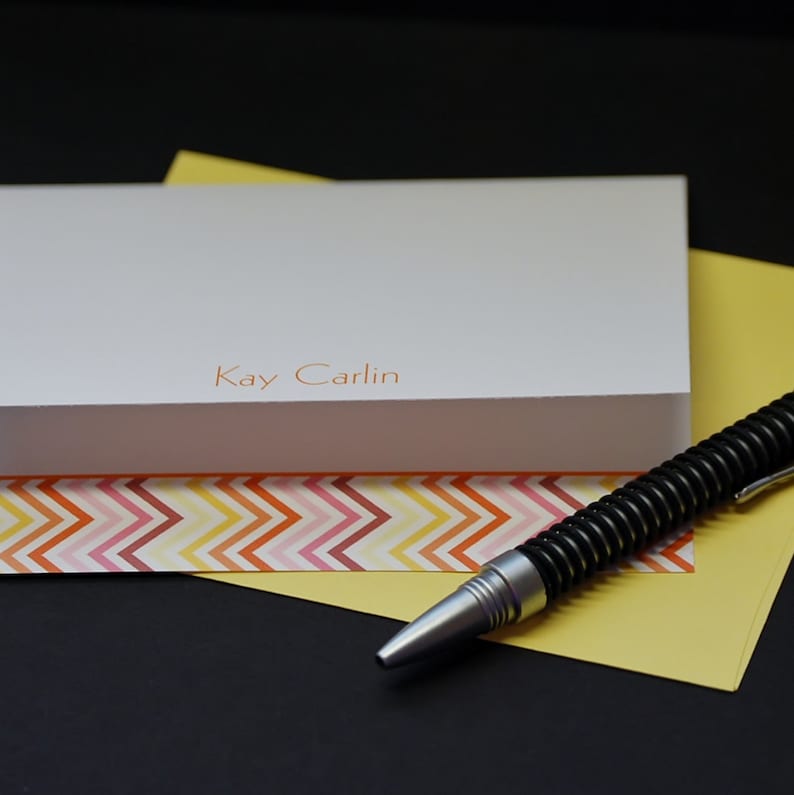 Dots And Pinking set of 6 personalized or customized coordinating greeting cards
