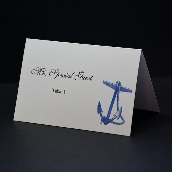 Nautical Dreams, tented wedding place card sample