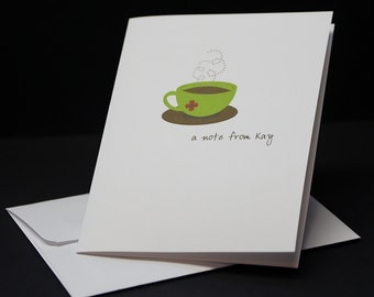 A Cup of Coffee, personalized or customized note cards, set of 6